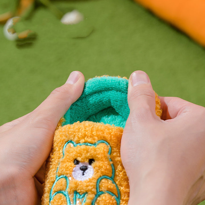 CuddleMe Teddy Slippers – Fuzzy Comfort for Little Feet