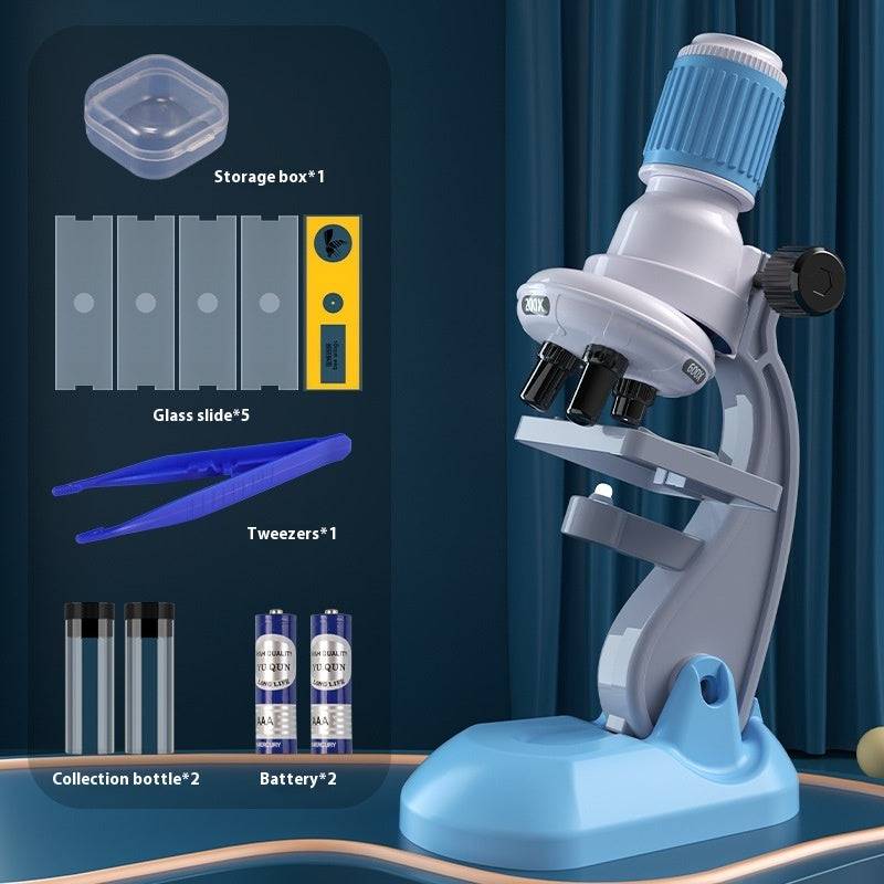 Explore the Microscopic World: 1200X LED Microscope for Kids & Beginners - All Inclusive Family Treasures