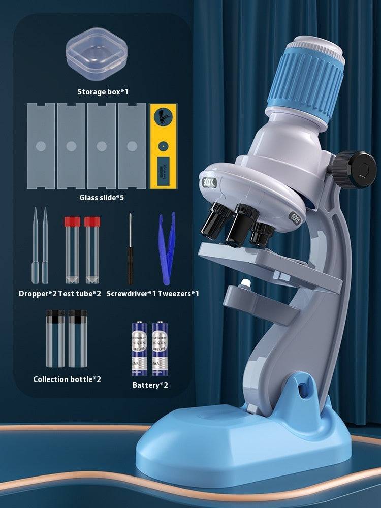 Explore the Microscopic World: 1200X LED Microscope for Kids & Beginners - All Inclusive Family Treasures