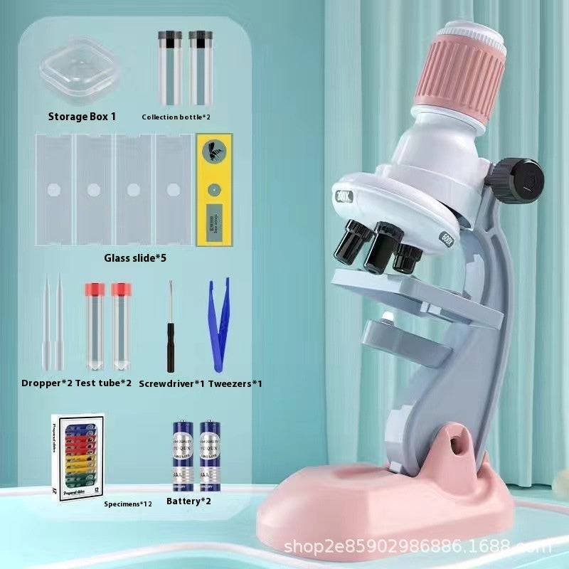 Explore the Microscopic World: 1200X LED Microscope for Kids & Beginners - All Inclusive Family Treasures