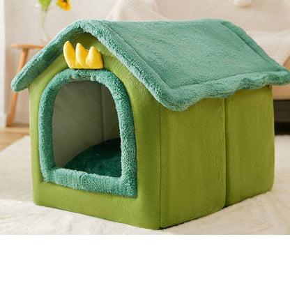 Cozy Cottage Pet House – Warm, Foldable, and Adorable for Dogs & Cats! - All Inclusive Family Treasures