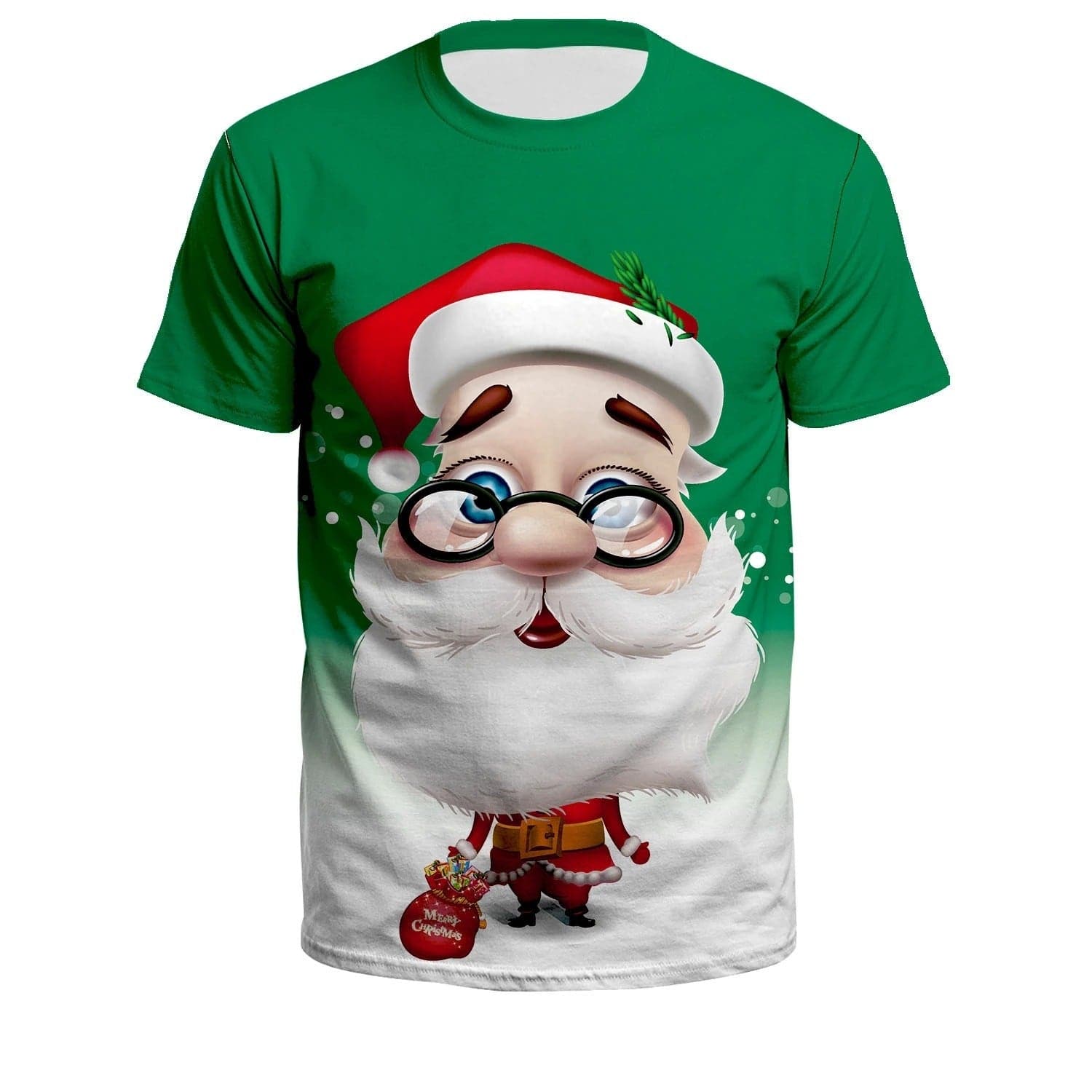 Santa Printed T-Shirt: Festive Joy in Every Stitch! - All Inclusive Family Treasures