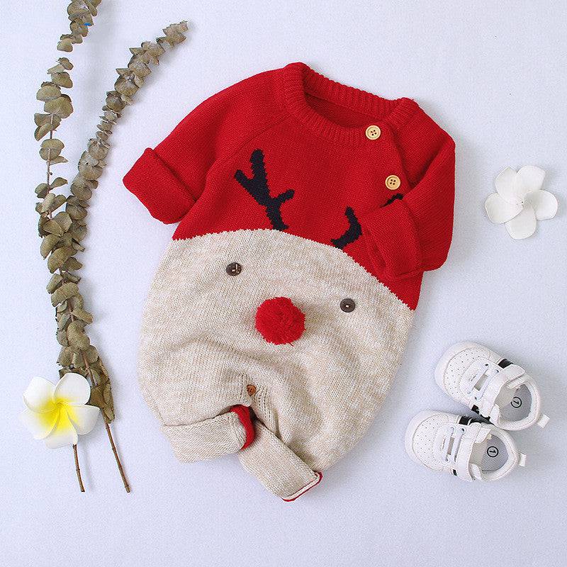 Adorable Knitted Reindeer Christmas Romper – Cozy & Festive for Little Ones! - All Inclusive Family Treasures