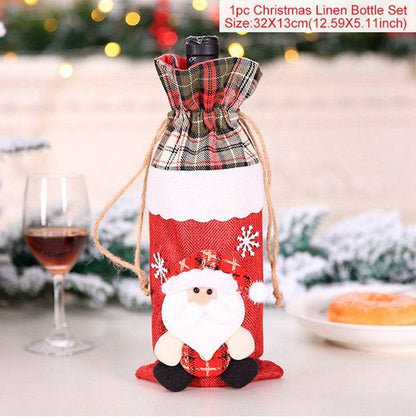 Festive Christmas Wine Bottle Covers – Adorable Holiday Bottle Bags for Perfect Gift Wrapping - All Inclusive Family Treasures