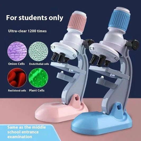 Explore the Microscopic World: 1200X LED Microscope for Kids & Beginners - All Inclusive Family Treasures