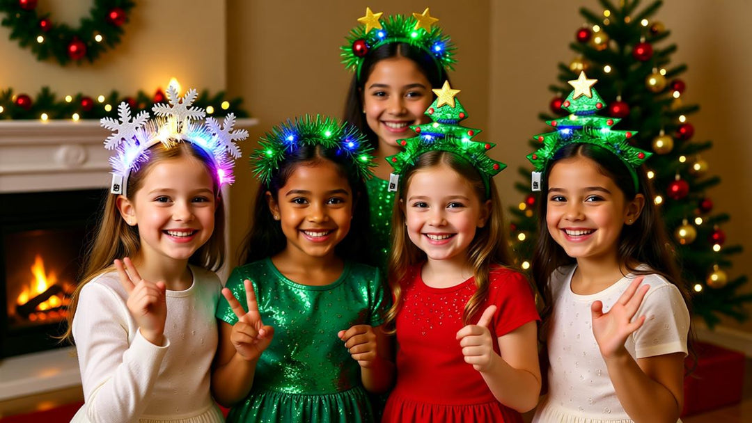LED Christmas Hair Band | Festive Light-Up Headbands for Holiday Cheer - Reindeer, Candy Cane & Christmas Tree Styles