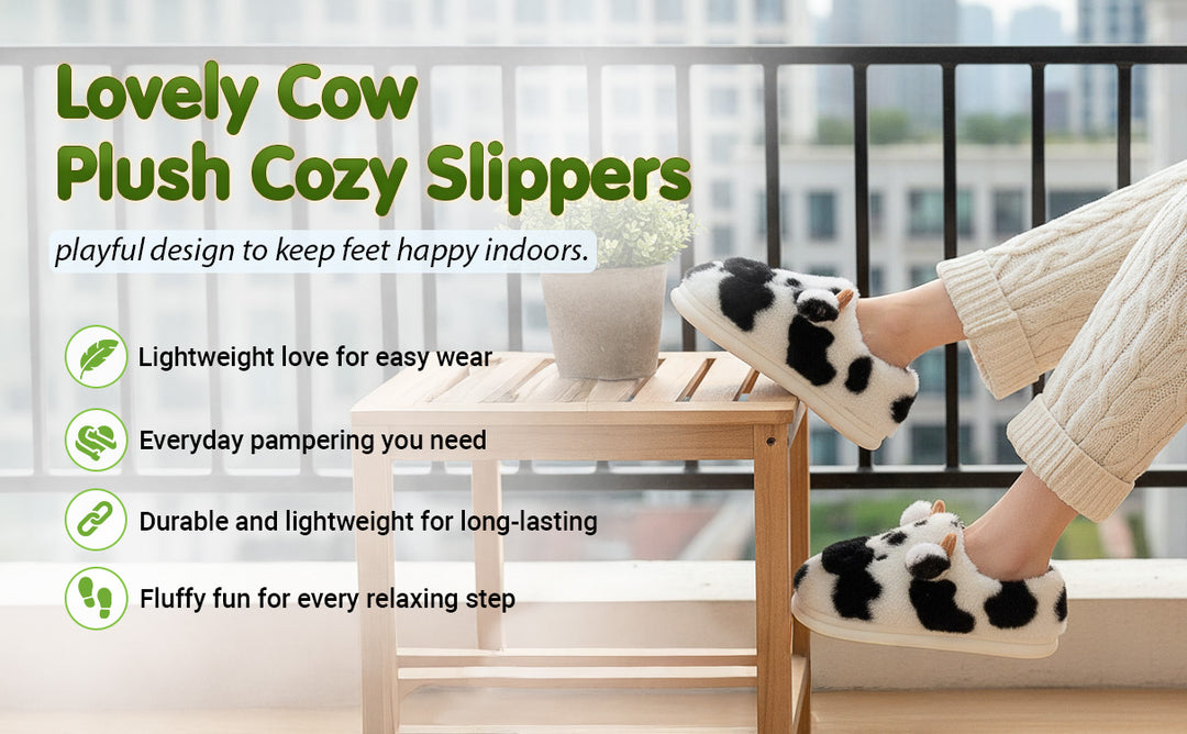 Moo-ve Into Comfort with Cozy Cow Slippers!