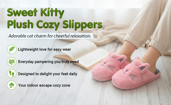 Purr-fectly Cozy: Cat-Themed Soft Bottom Slippers!