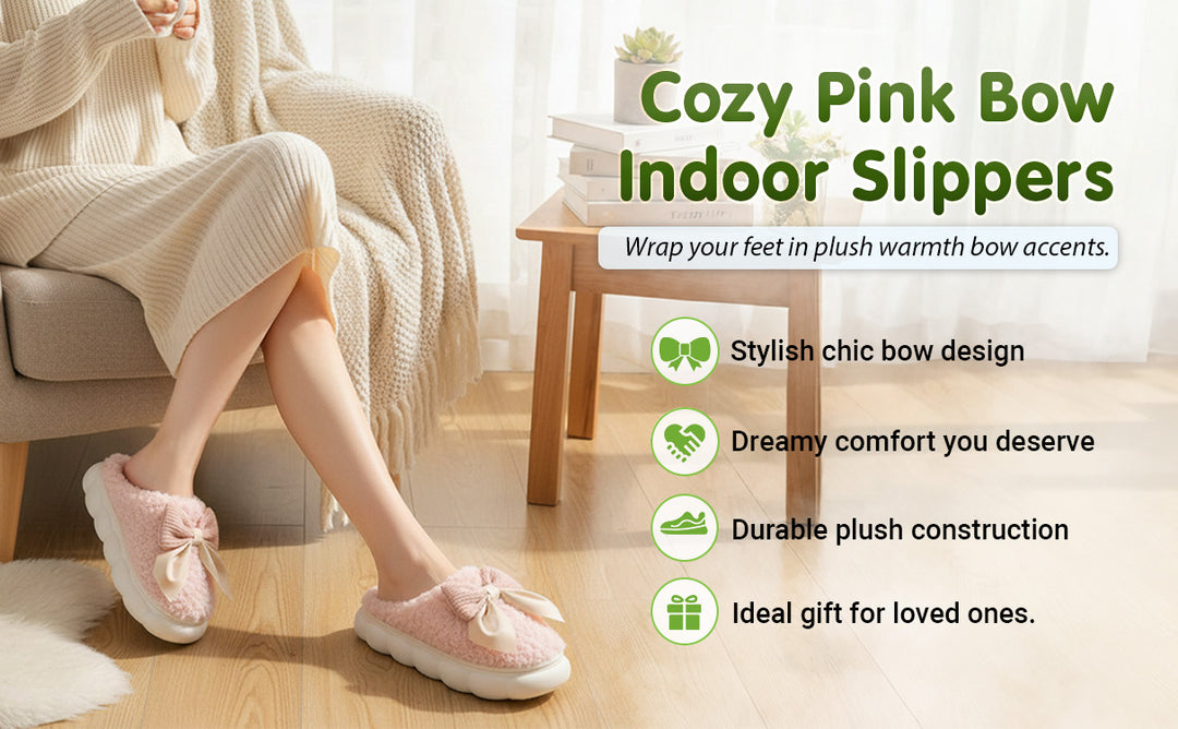 Indulge in Cozy Elegance with Plush Bow Slippers!