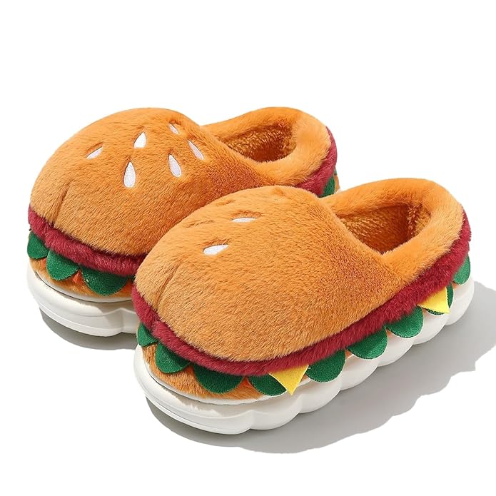 Burger Bliss Plush Slippers – Cozy, Fun & Oh-So-Adorable!