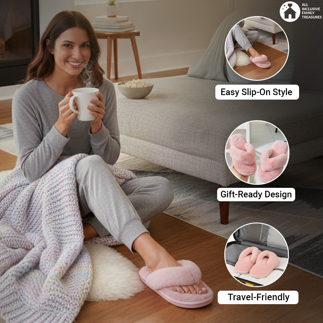 Step Into Luxury with Plush Flip-Flop Slippers!