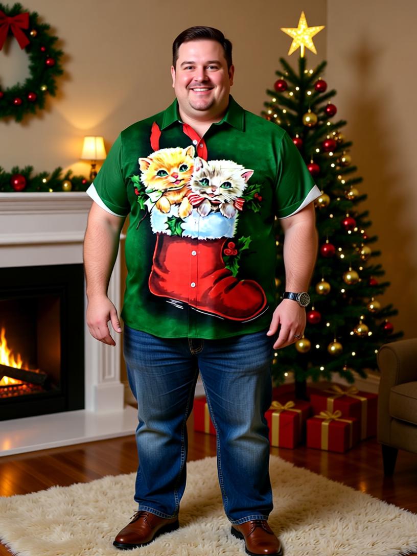 Festive Men's 3D Christmas Print Shirts – Holiday Spirit in Every Stitch!