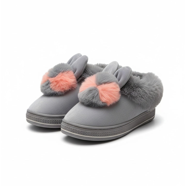 Bunny Bliss Plush Platform Slippers