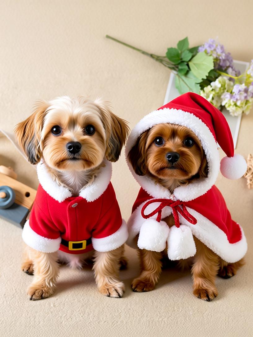 Pets Christmas Cloak - Festive Red Hooded Shawl for Your Furry Friend’s Holiday Look