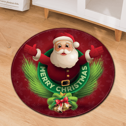 Round Christmas Doormats – Non-Slip Holiday Floor Décor for Your Home - All Inclusive Family Treasures