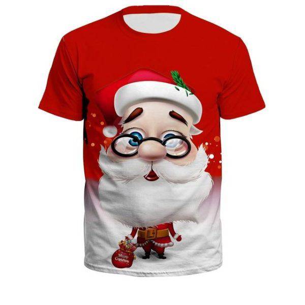 Santa Printed T-Shirt: Festive Joy in Every Stitch! - All Inclusive Family Treasures