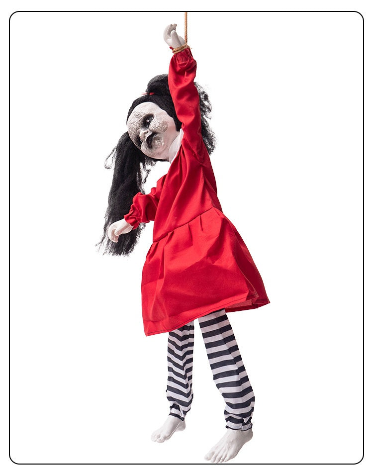 Hanging Leg-Swinging Little Girl – Halloween Electric Decoration