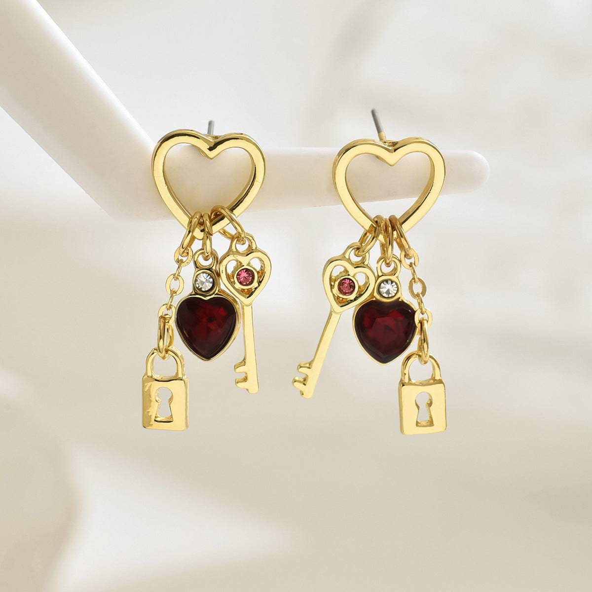 Romantic Love Key & Lock Earrings – Elegant Valentine's Day Jewelry - All Inclusive Family Treasures