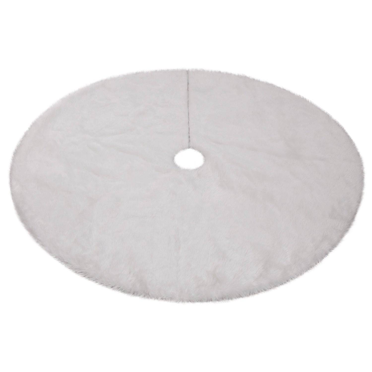 Elegant White Plush Christmas Tree Skirt – Soft, Luxurious, and Perfect for Holiday Decor! - All Inclusive Family Treasures