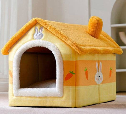 Cozy Cottage Pet House – Warm, Foldable, and Adorable for Dogs & Cats! - All Inclusive Family Treasures