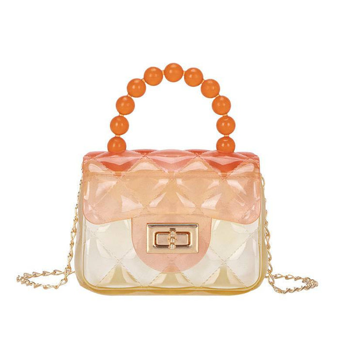 Pearl Handle Transparent Jelly Bag – Stylish & Vibrant Mini Handbag - All Inclusive Family Treasures
