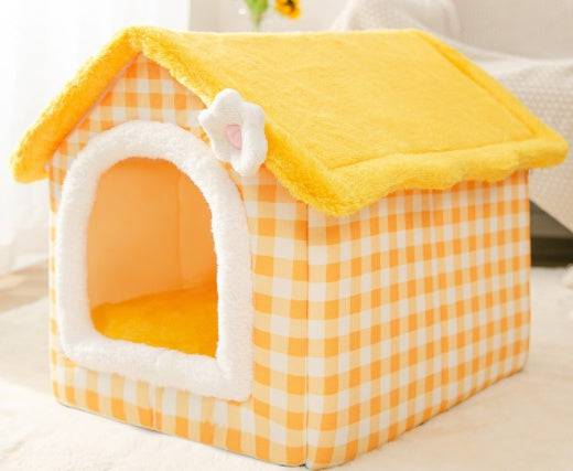 Cozy Cottage Pet House – Warm, Foldable, and Adorable for Dogs & Cats! - All Inclusive Family Treasures