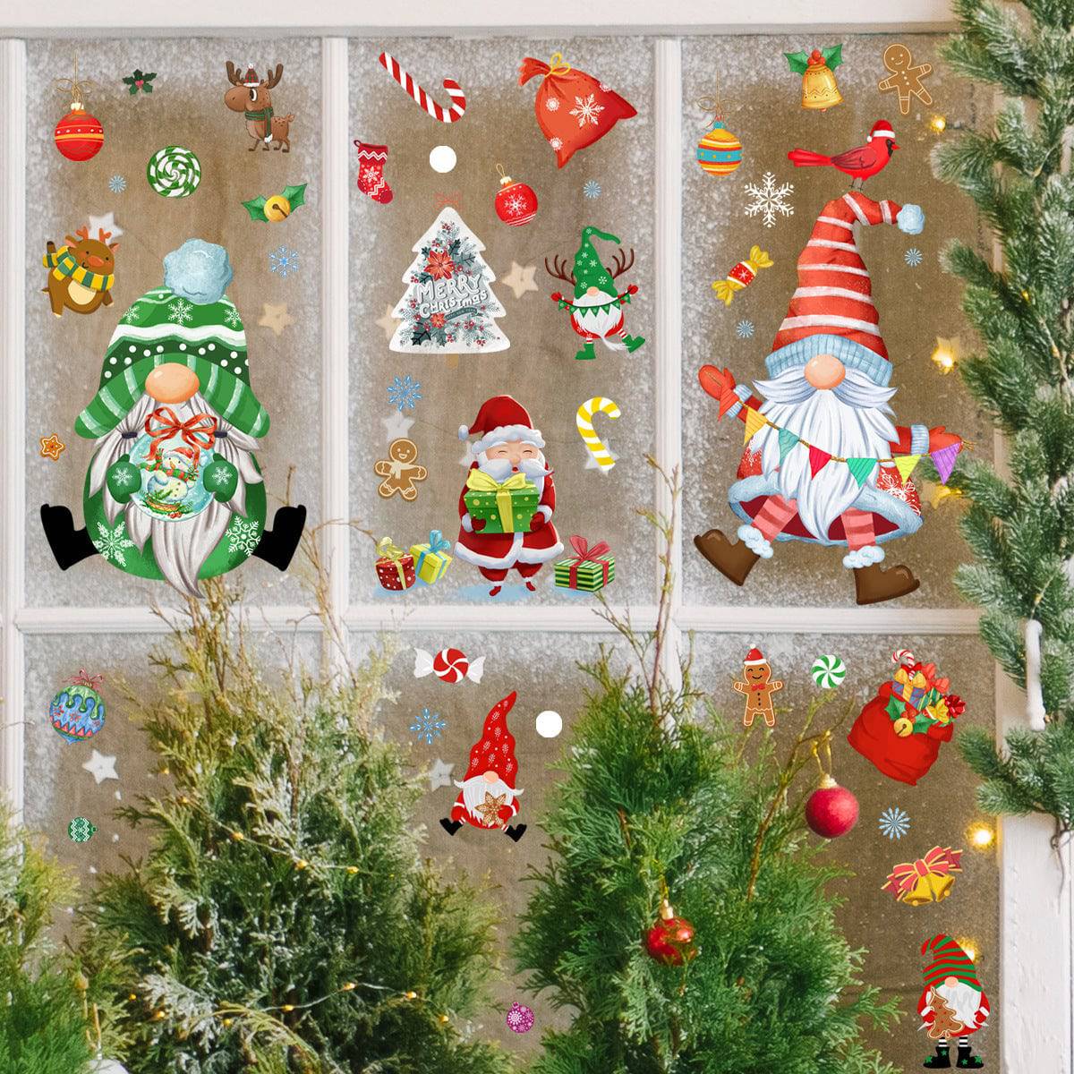 Festive Santa and Gnome Wall Stickers - Perfect for Holiday Décor! - All Inclusive Family Treasures