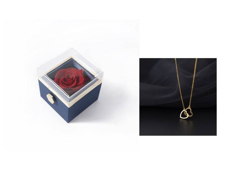 Elegant Acrylic Rotating Rose Jewelry Box – A Timeless Keepsake - All Inclusive Family Treasures