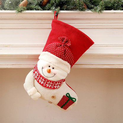 Charming Santa & Snowman Knitted Christmas Stockings – Perfect for Holiday Cheer! - All Inclusive Family Treasures