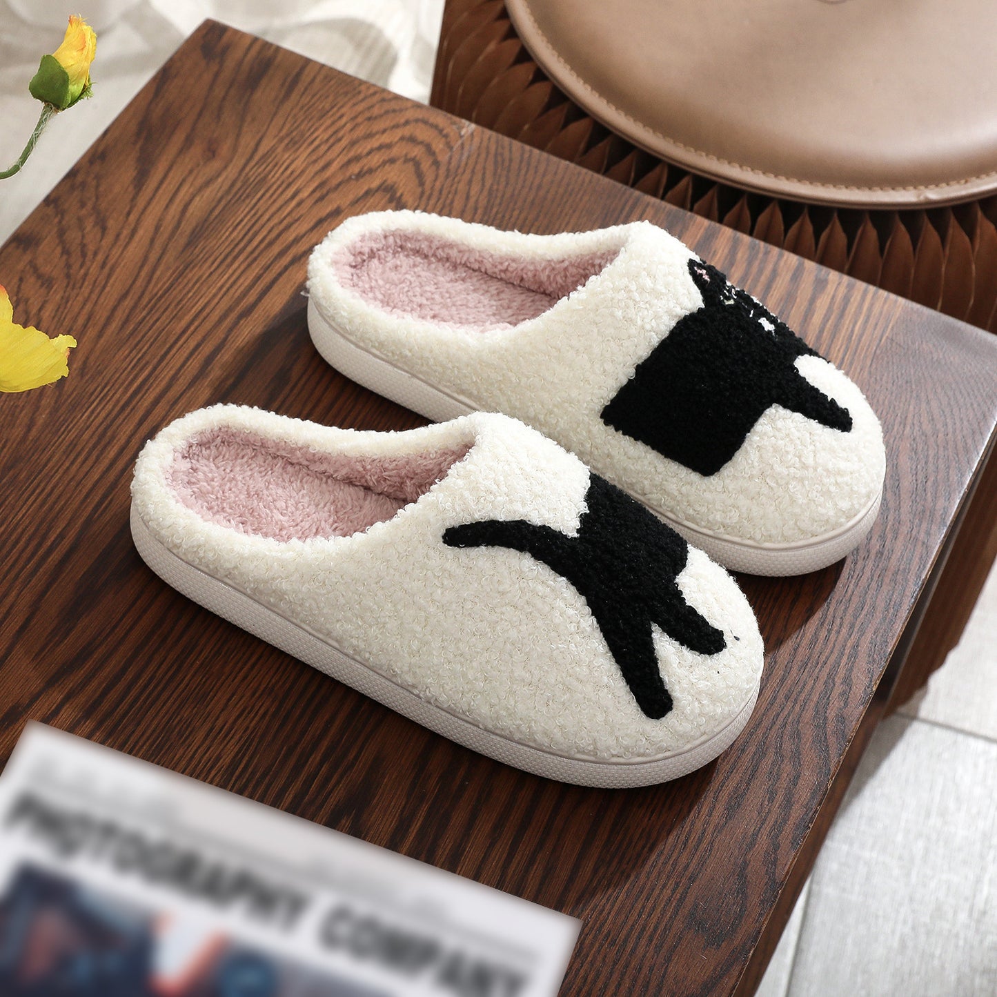 Cotton Slippers Women's Home Winter Animal Embroidery Warm - All Inclusive Family Treasures