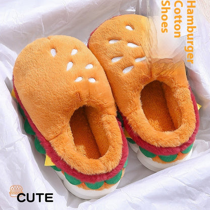 Burger Bliss Plush Slippers – Cozy, Fun & Oh-So-Adorable! - All Inclusive Family Treasures