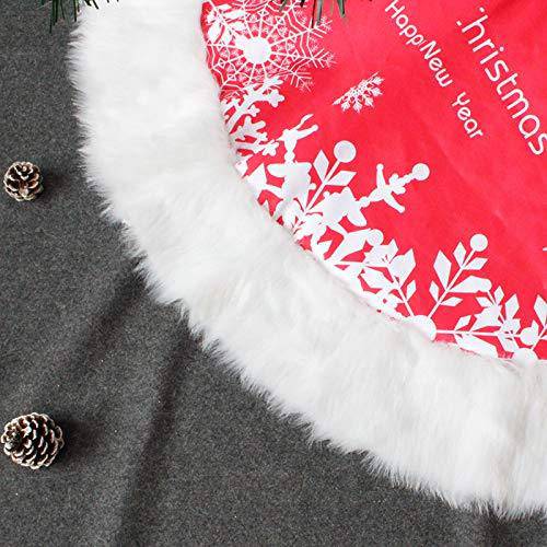 Classic Red & White Christmas Tree Skirt – Festive Snowflake Design for a Cozy Holiday Touch - All Inclusive Family Treasures