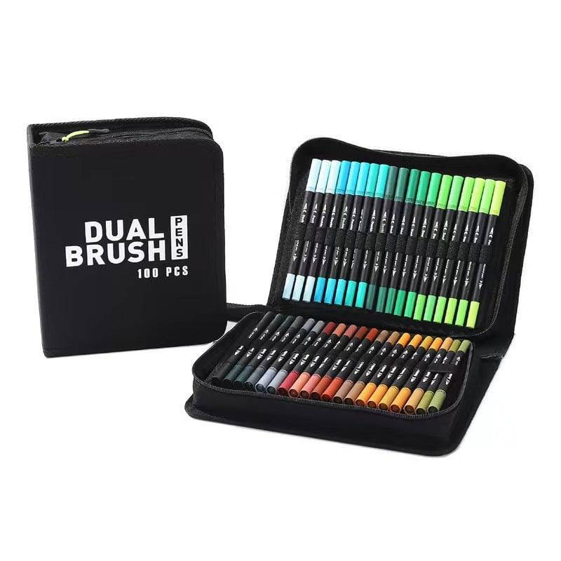 Dual Tip Brush Pens Set – Vibrant Watercolor Markers for Artists & Hobbyists - All Inclusive Family Treasures