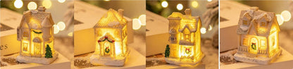 Mini LED Light-Up Christmas Village Houses – Festive Resin Decor for a Cozy Holiday Atmosphere - All Inclusive Family Treasures