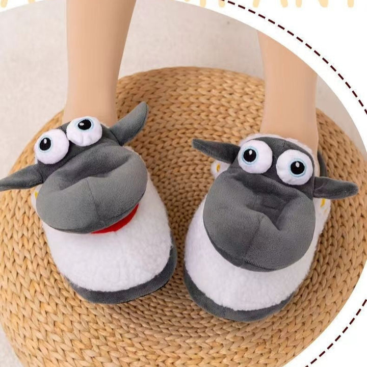 Sheep Plush Cotton Winter Slippers – Cozy, Fun & Adorable