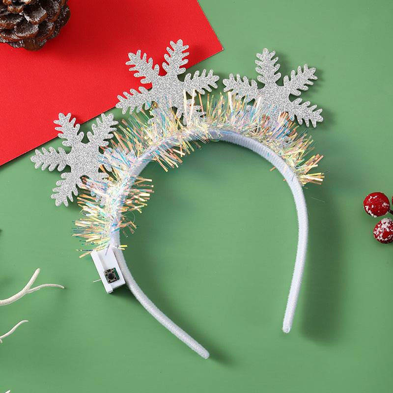 LED Christmas Hair Band | Festive Light-Up Headbands for Holiday Cheer - Reindeer, Candy Cane & Christmas Tree Styles - All Inclusive Family Treasures