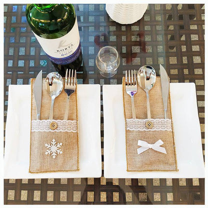 Festive Christmas Cutlery Holder Set – Add a Touch of Holiday Magic to Your Table! - All Inclusive Family Treasures