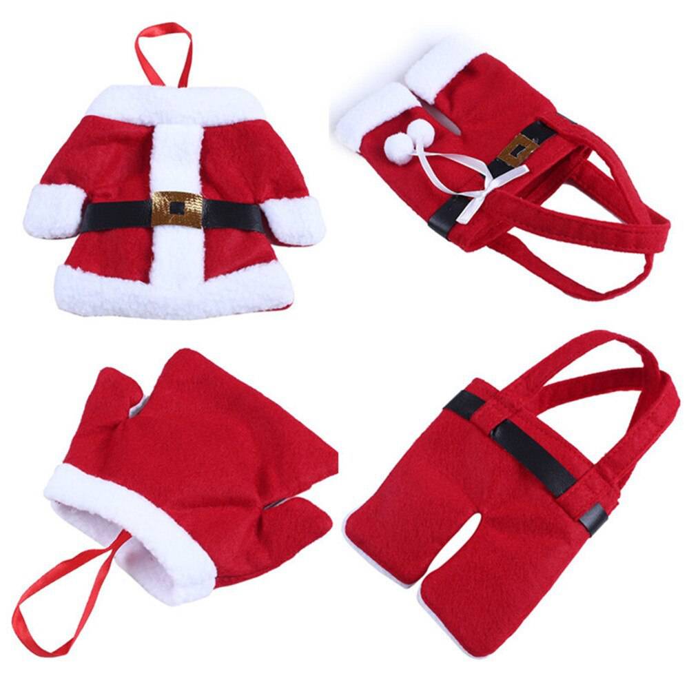 Santa Suit Christmas Cutlery Holder Set – Add Festive Fun to Your Table Setting! - All Inclusive Family Treasures