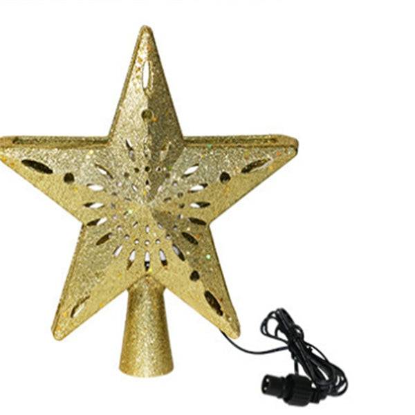 Glittering LED Christmas Tree Topper Star with Snowflake Projector – Magical Holiday Light Display - All Inclusive Family Treasures