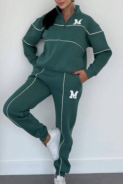 Women's Long-Sleeve Sweater Sports Suit – Comfortable and Stylish Two-Piece Activewear - All Inclusive Family Treasures