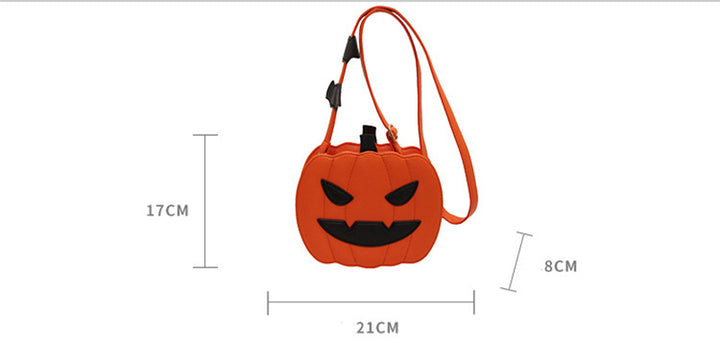 Pumpkin Scream Chic – Halloween Crossbody Bag with Bat Strap
