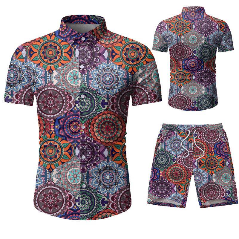 Men's Short Sleeve Shorts Casual Suit - All Inclusive Family Treasures
