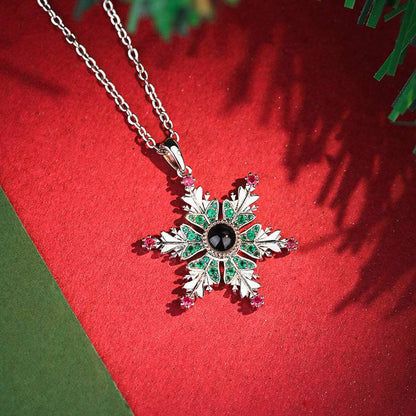 Enchanting Snowflake Projection Necklace – Christmas Gift for Women & Couples - All Inclusive Family Treasures