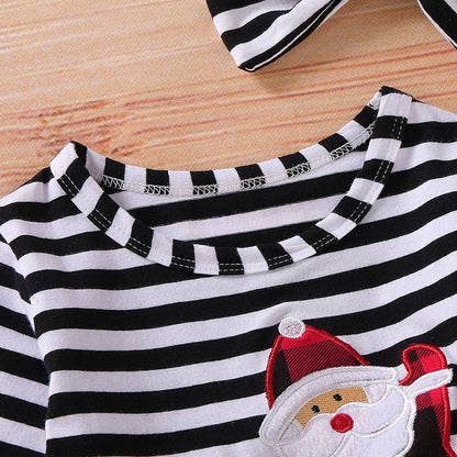 Adorable Santa Claus Striped Dress with Bow - Perfect for Holiday Fun! - All Inclusive Family Treasures