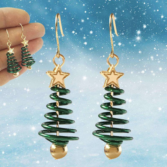 Festive Christmas Tree Star Earrings – Holiday Cheer for Your Ears! - All Inclusive Family Treasures