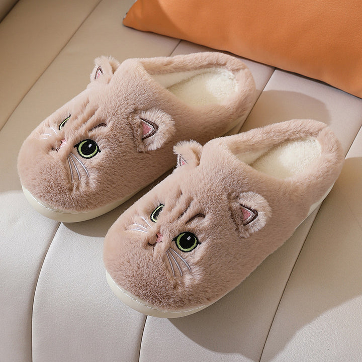 Cozy Kitty Cartoon Plush Slippers