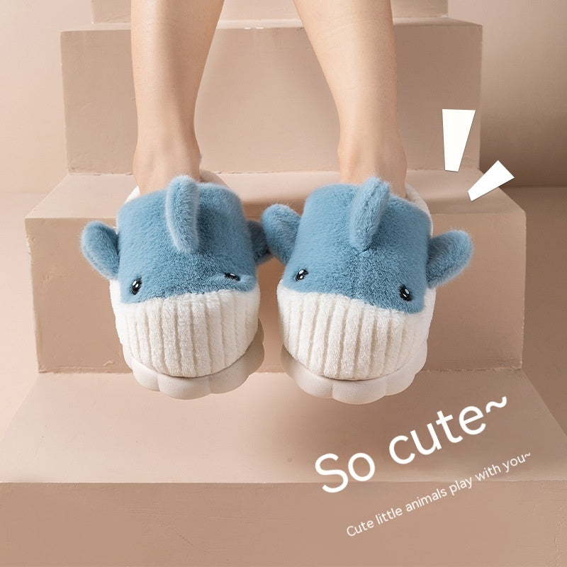 Shark & Whale Plush Slippers – Cozy Ocean Friends for Indoor & Outdoor Comfort