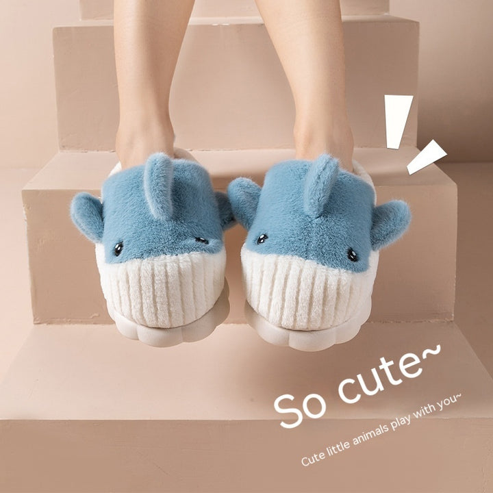 Shark & Whale Plush Slippers – Cozy Ocean Friends for Indoor & Outdoor Comfort
