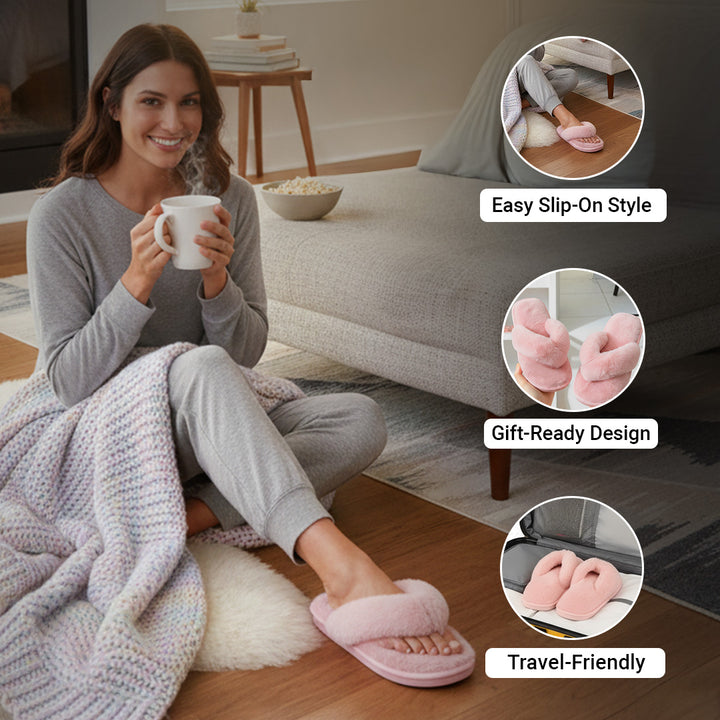 Step Into Luxury with Plush Flip-Flop Slippers!