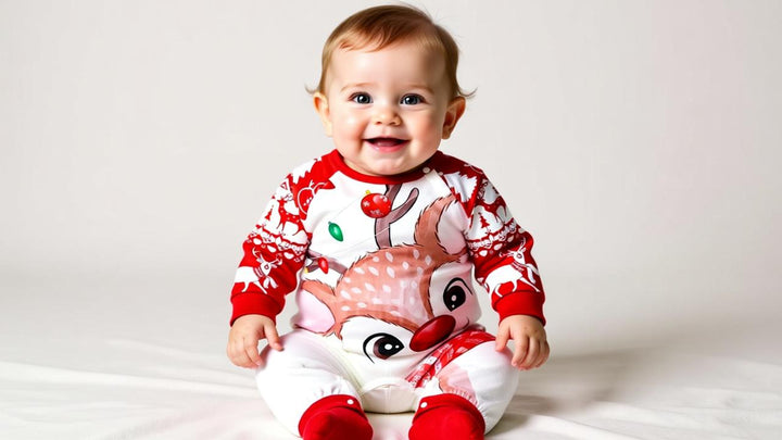 Festive Family Christmas Pajama Set - Matching Reindeer Print Home Wear for Parent and Child